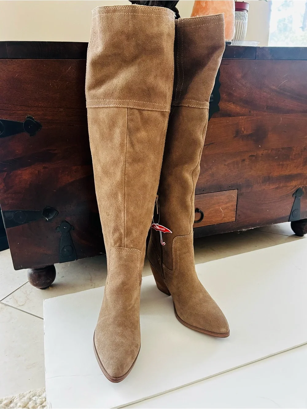 Blondo Windie Waterproof Tan boots over the knee suede boots 7